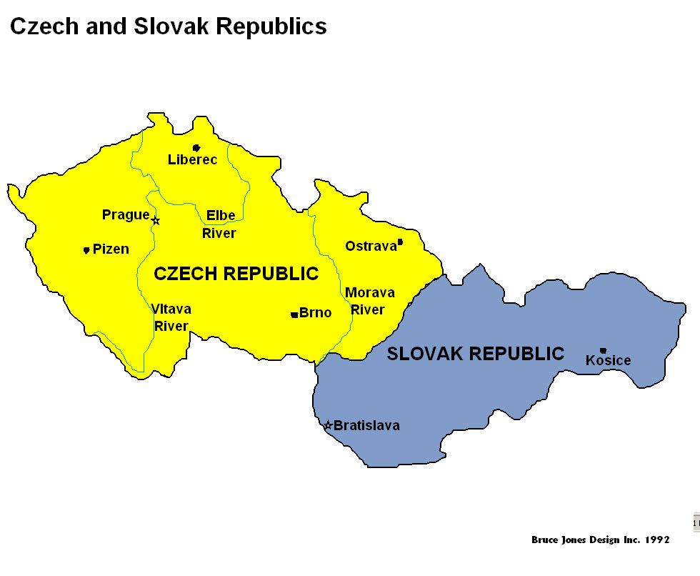 Республика чехословакия. Разделение Чехословакии на Чехию и Словакию. Разделение Чехословакии 1993. Чехословакия 1993. Распад Чехословакии карта.